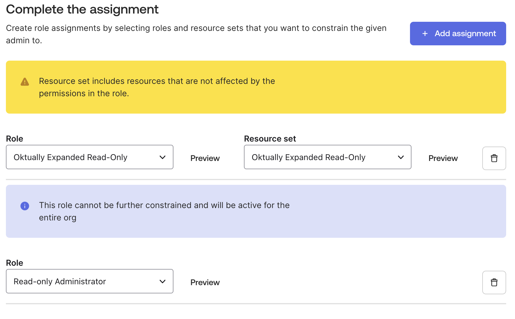 Oktually service account being granted admin rights
